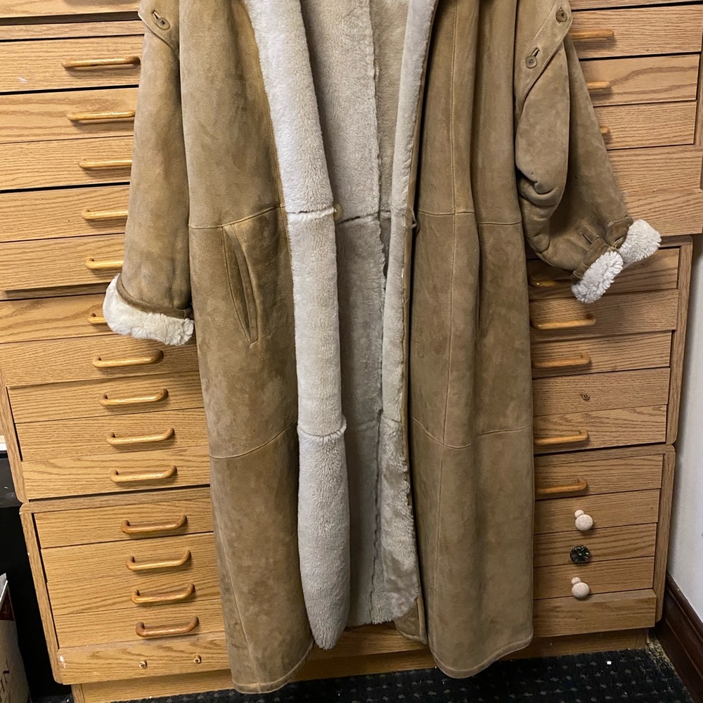 Fendi vintage coat leather & sheepskin medium - Picture 11 of 16